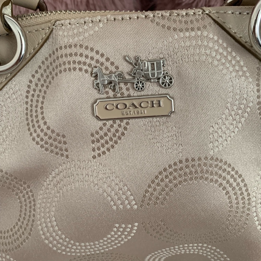 LIKE NEW✨Coach taupe Sophia satchel - Picture 5 of 8